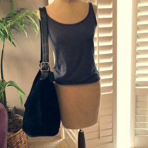 COACH XL Duffle Sac Black suede leather bag #9010